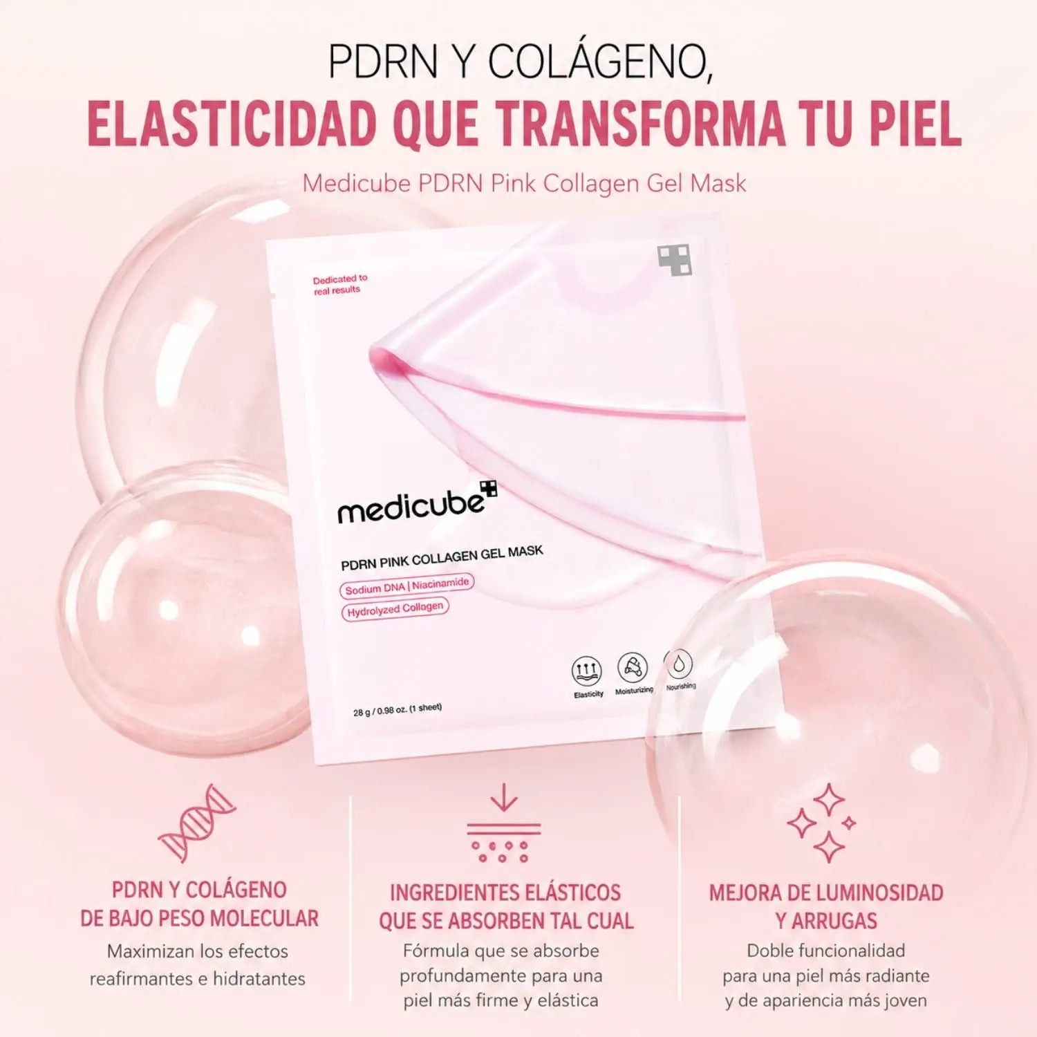 Medicube PDRN Pink Collagen Gel Mask – 4ea de Medicube | Skincare disponible en kosmic