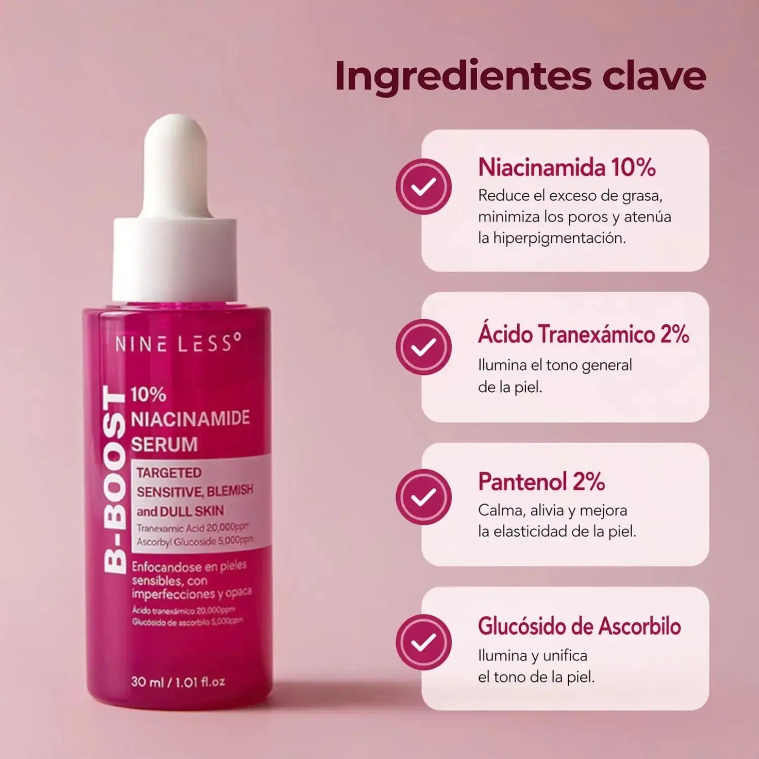 [NINELESS] B - BOOST 10% Niacinamide Serum 30ml de NINELESS | Skincare disponible en kosmic