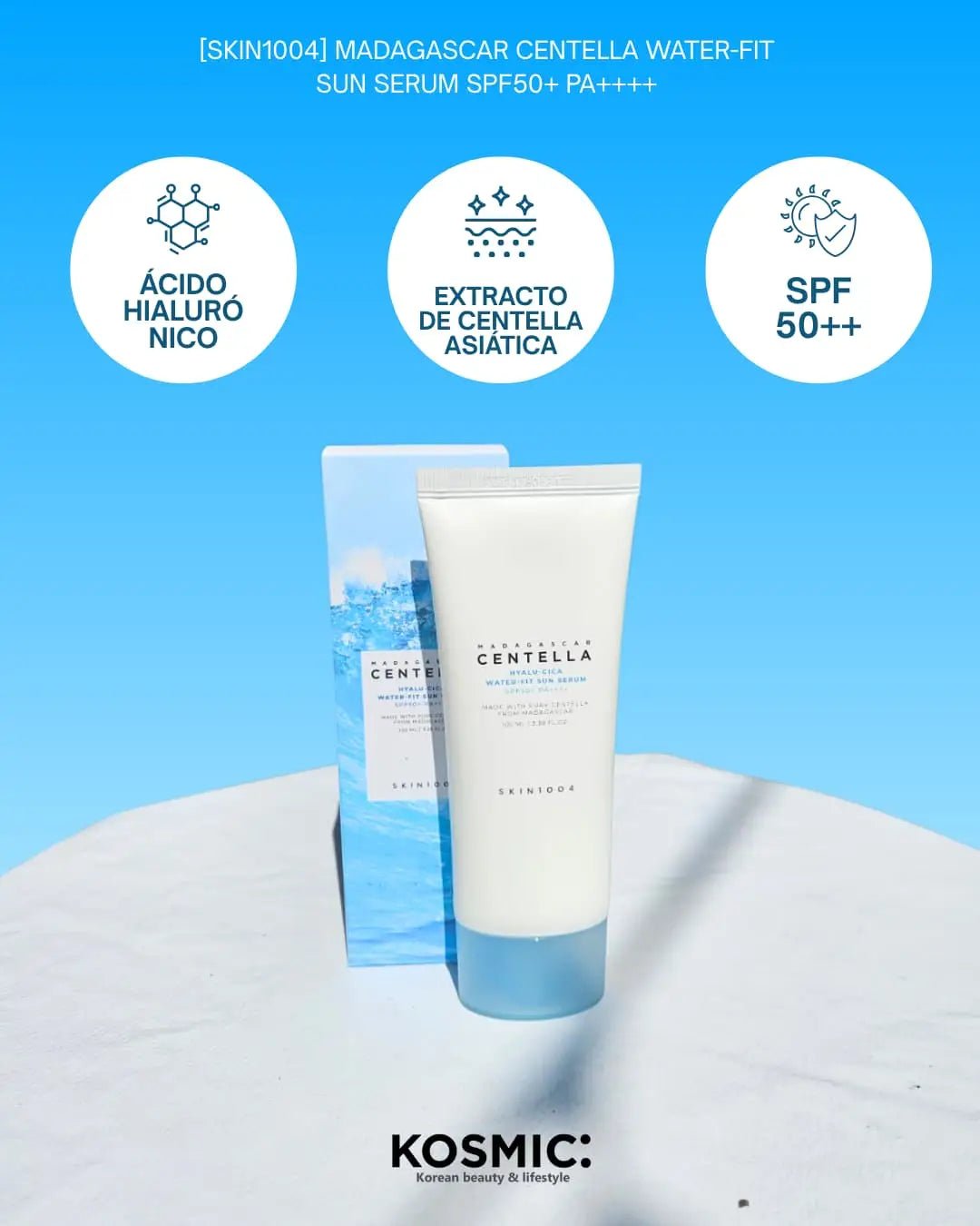 [SKIN1004] Suero Solar Water - Fit con Centella de Madagascar SPF50+ PA++++ – 100ml de SKIN1004 | Skincare disponible en kosmic